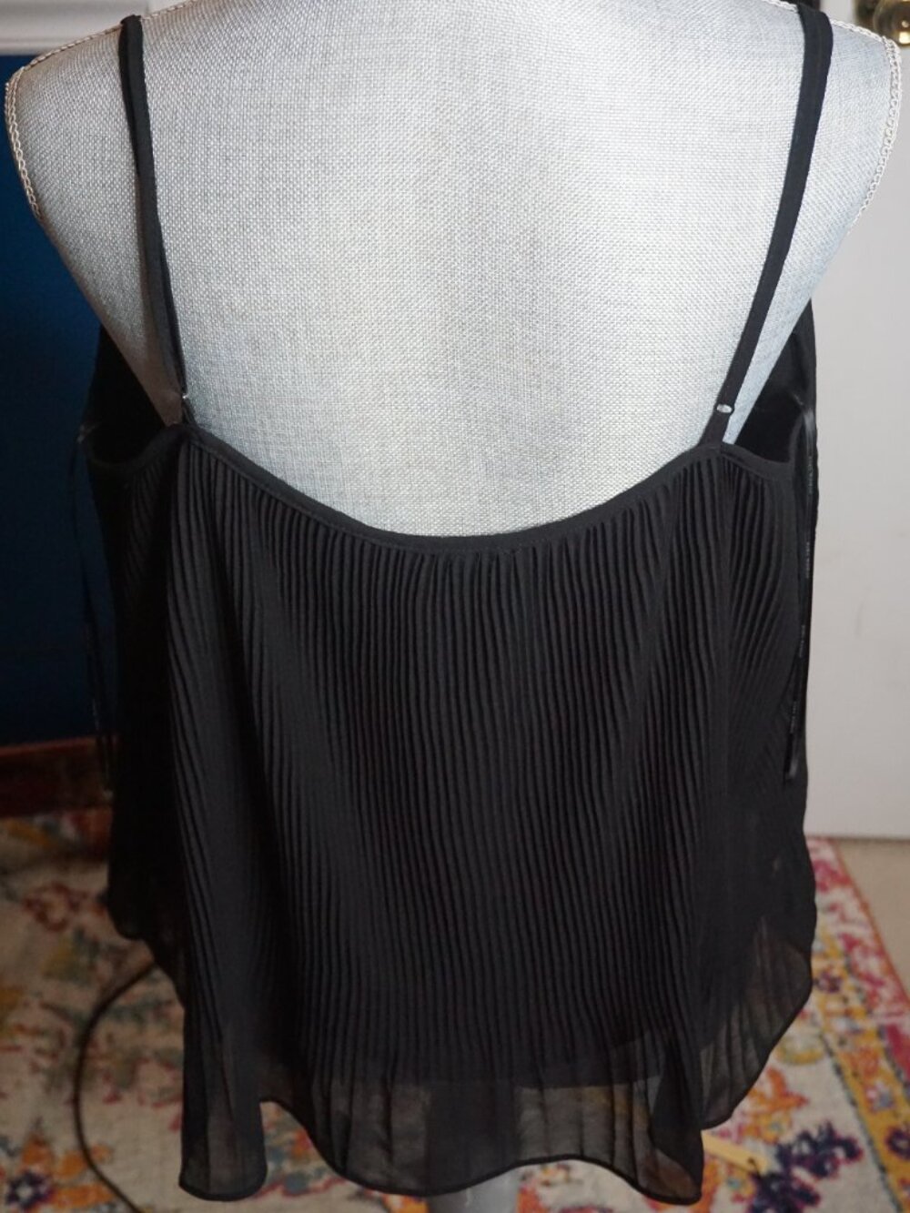 Zara Woman Black Pleated Lace Trim Top/Dress – Size XXL - Picture 4 of 4